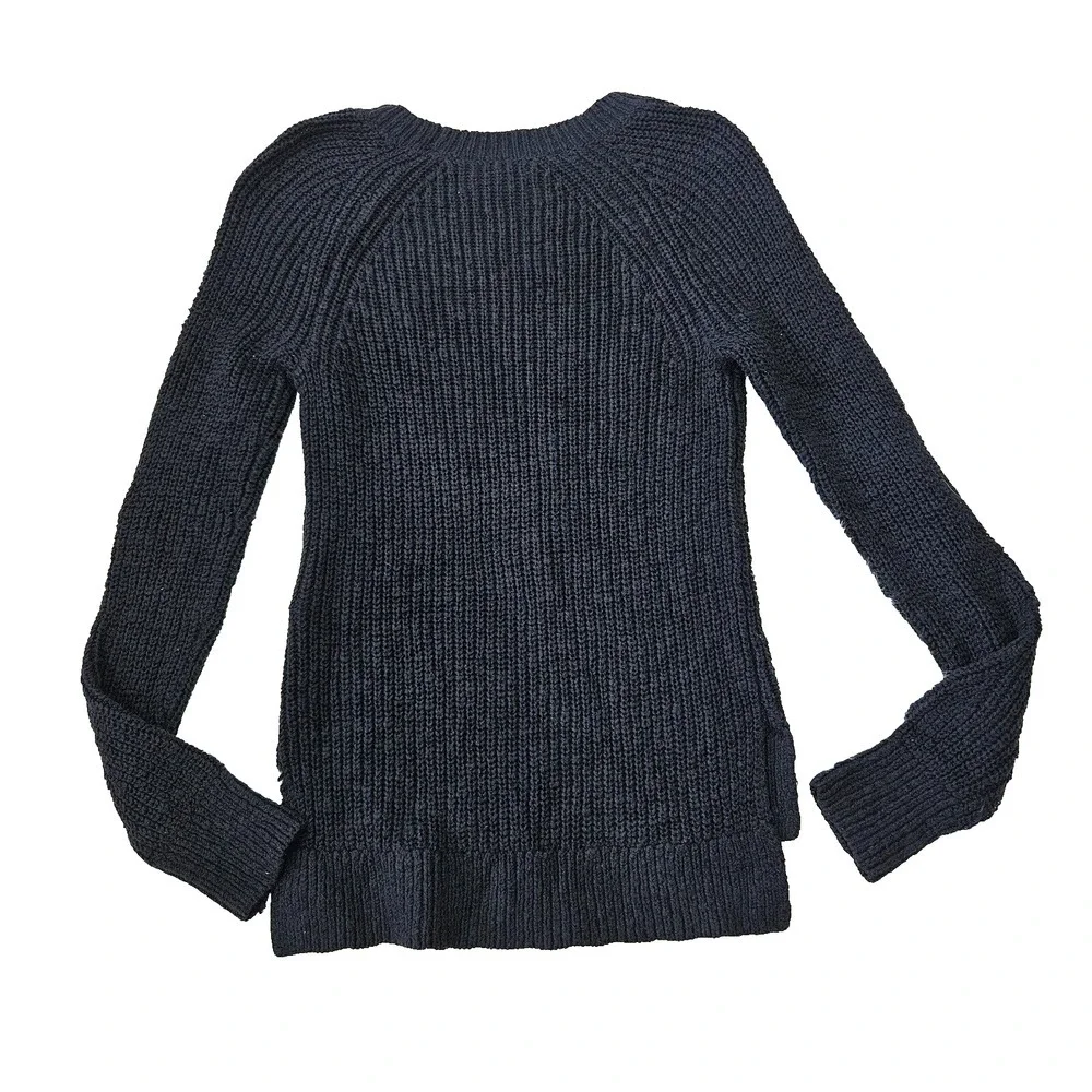 Abercrombie & Fitch Women's Sz S Y2K Style Navy Blue Preppy‎ Knit Logo Sweater